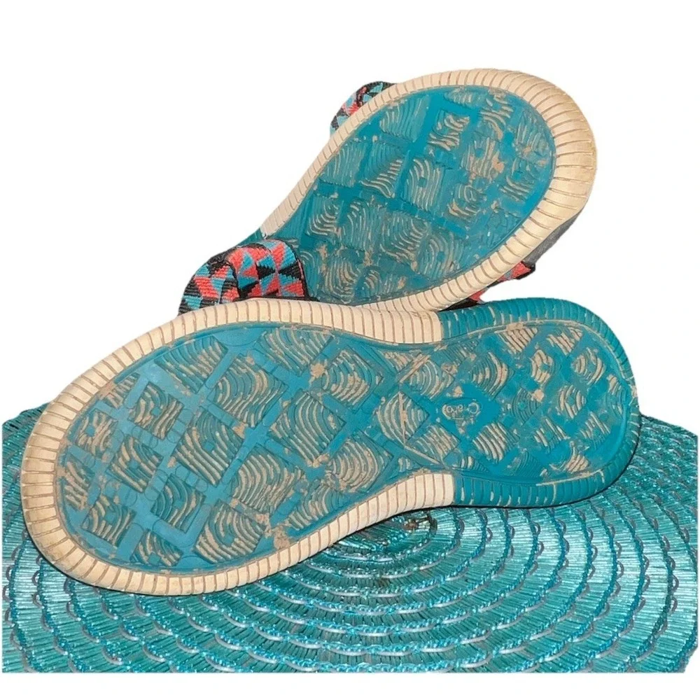 Chaco Women's Size 7 Confluence Sandals Multi Teal Orange Hiking Sport Strappy - Picture 10 of 10